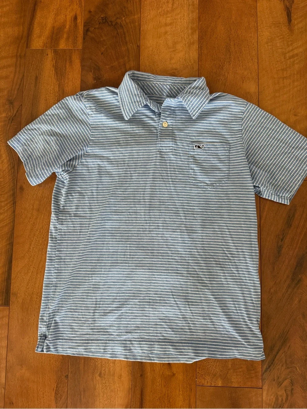 Vineyard Vines Youth large (16) polo, blue striped